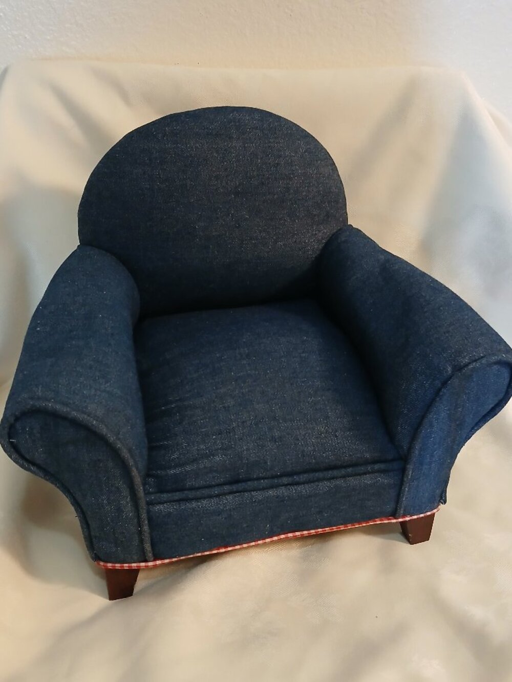 Boyd's Collection Blue Denim Armchair for Dolls or Bears-Vintage